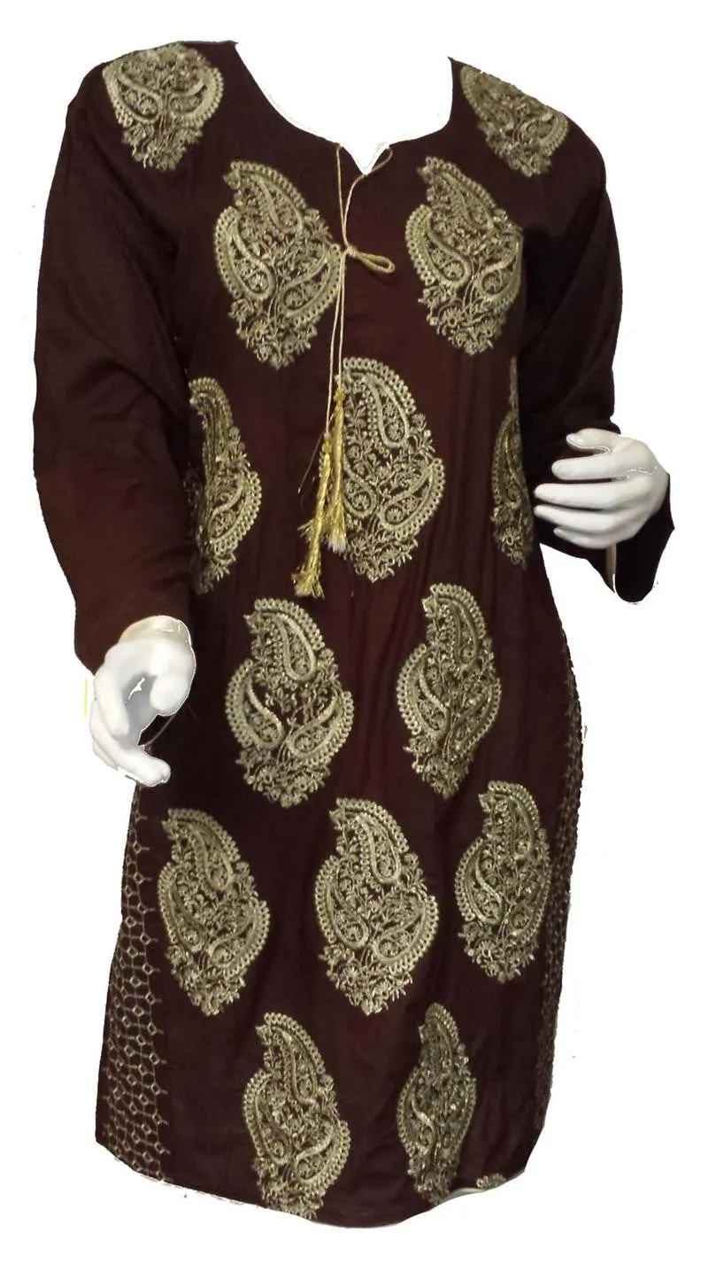 Rabiya Ethenic Long Sleeved Embroidered Tunic Top