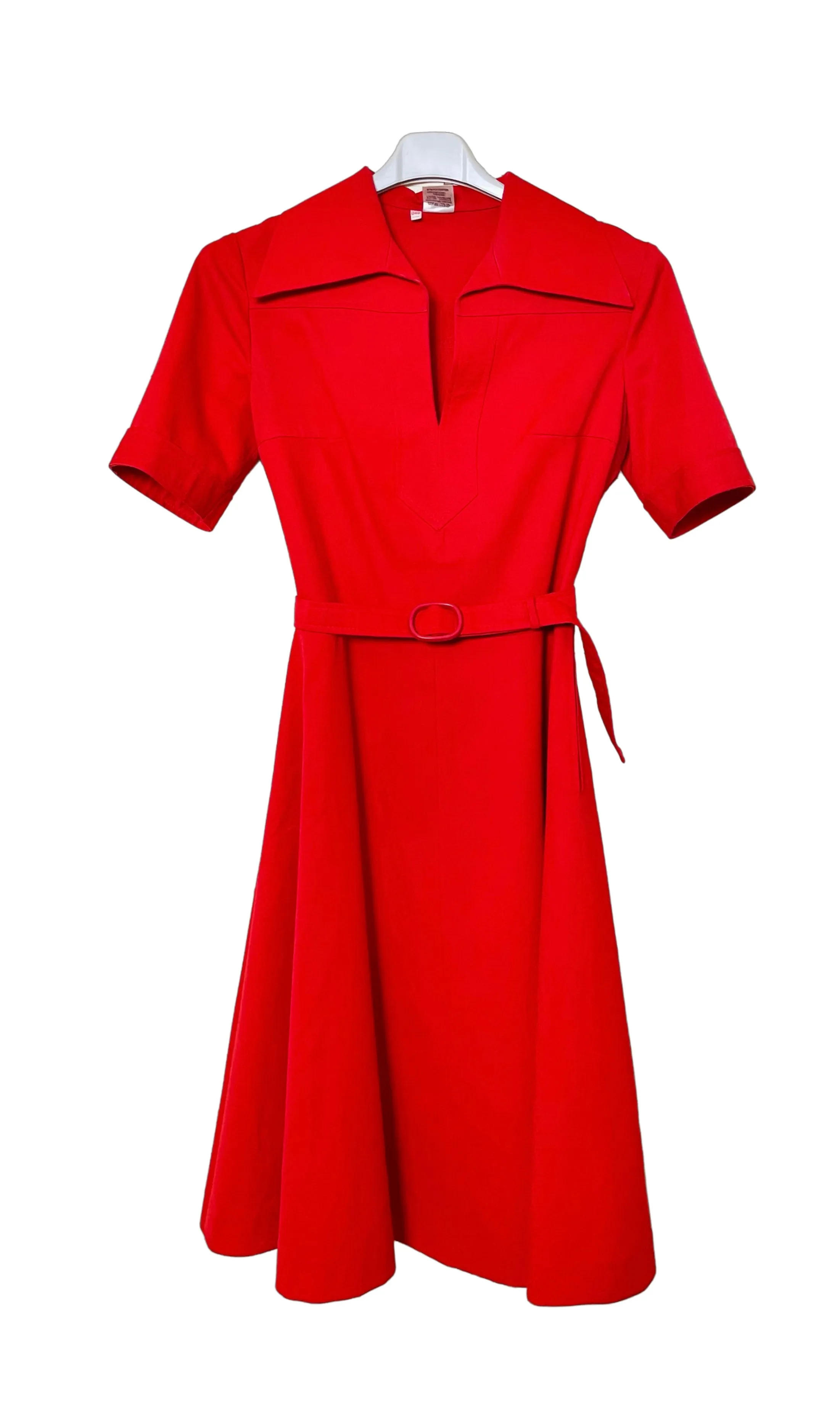Red 1970s Vintage Dress
