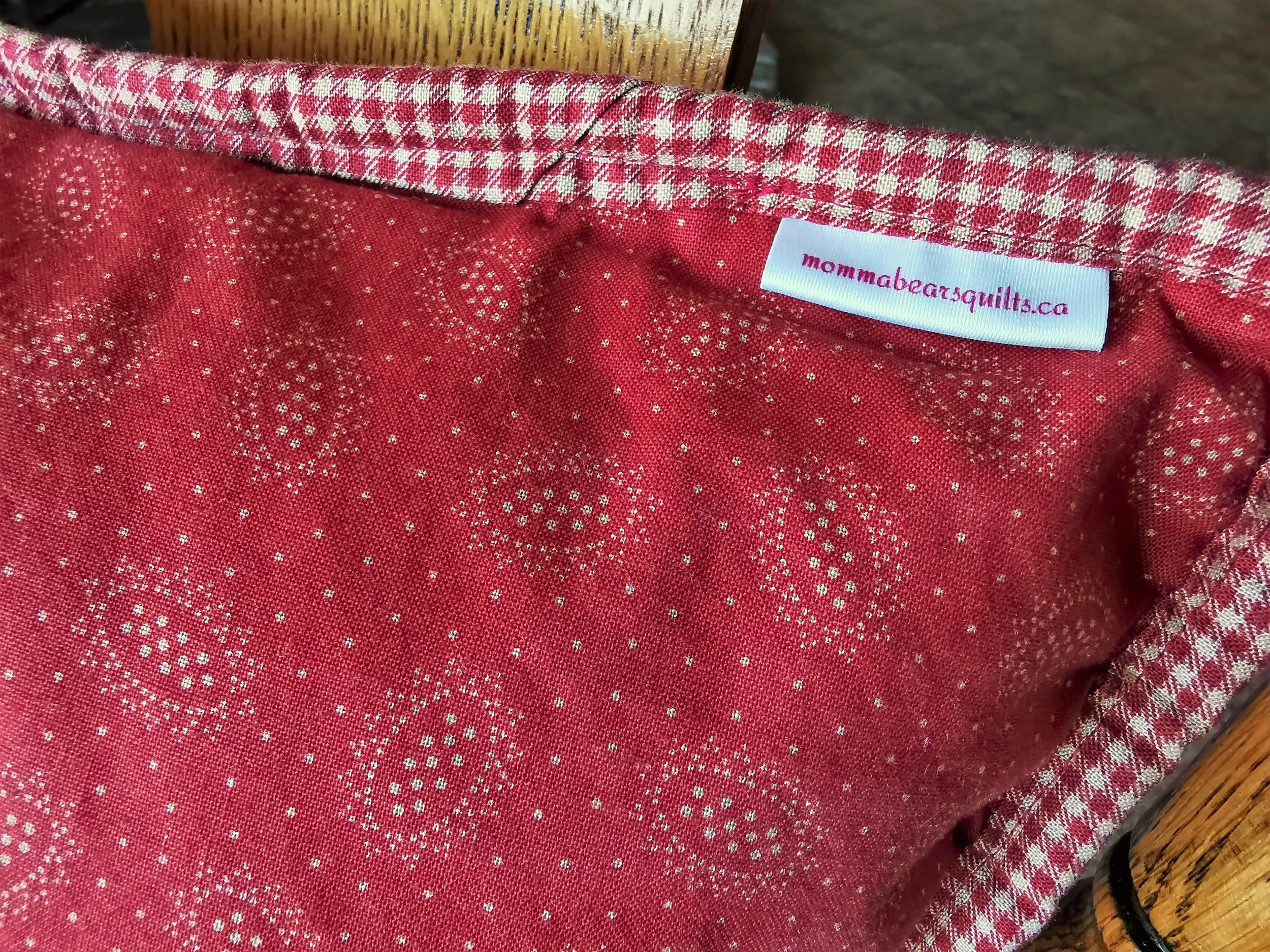 Red Patchwork Throw Pillow, 16 inch square