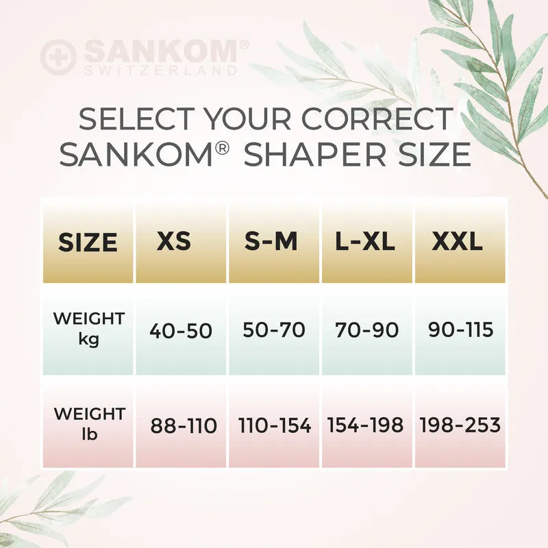 Sankom - Patent Short Shaper with Lace, Beige
