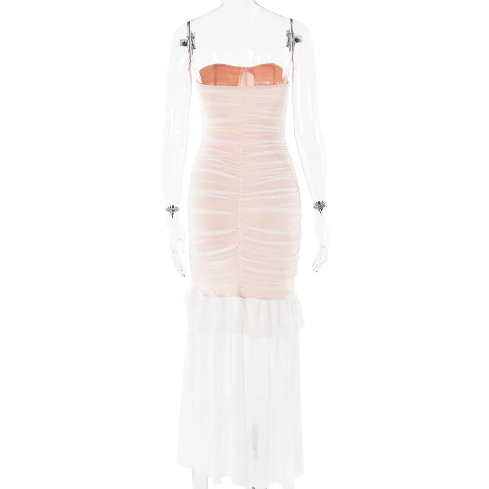 Sexy Ruffle Sleeveless Backless Party Dress