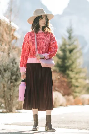 Silent Streets Pleated Midi Skirt