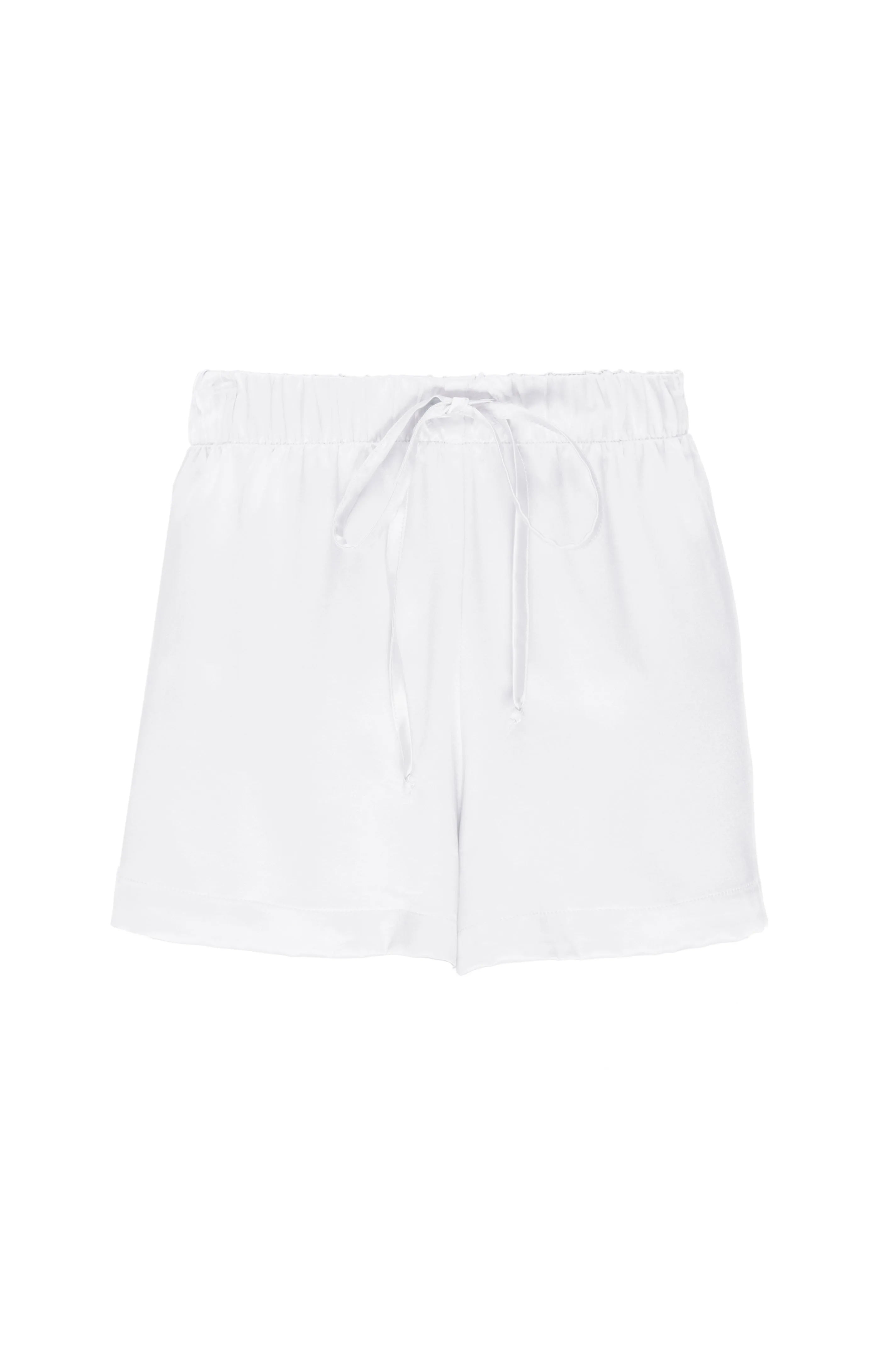 Silk Charmeuse Shorts:  Ivory
