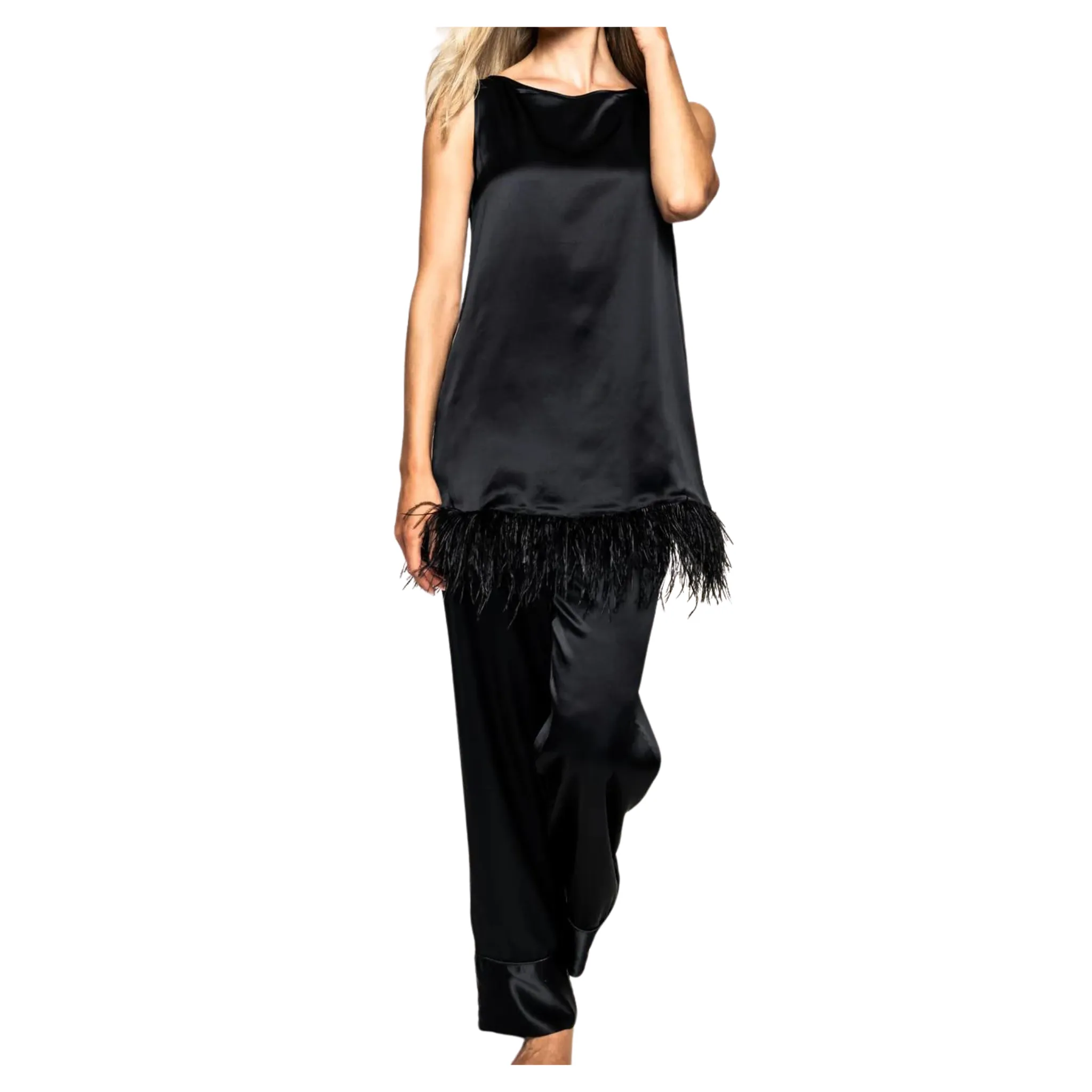 Silk/Feather Tunic Set