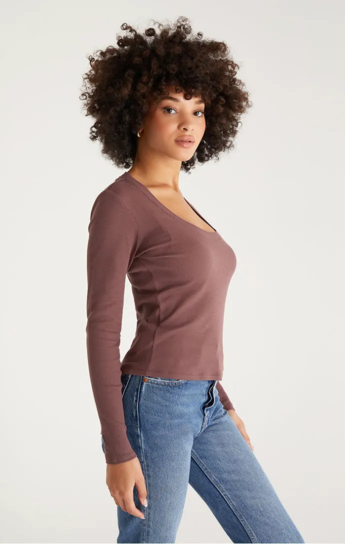 Sirena Rib Tee -  Espresso