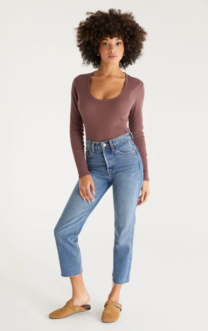 Sirena Rib Tee -  Espresso