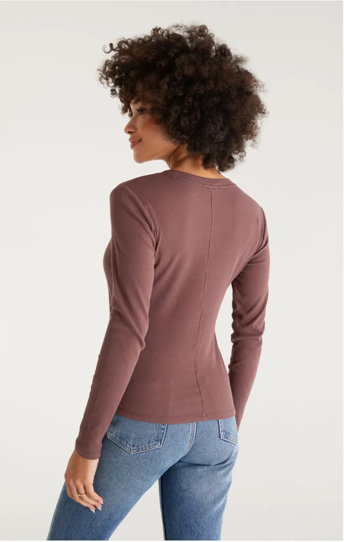 Sirena Rib Tee -  Espresso