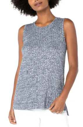 Sleeveless Scoop Neck Tank - Blue Multi