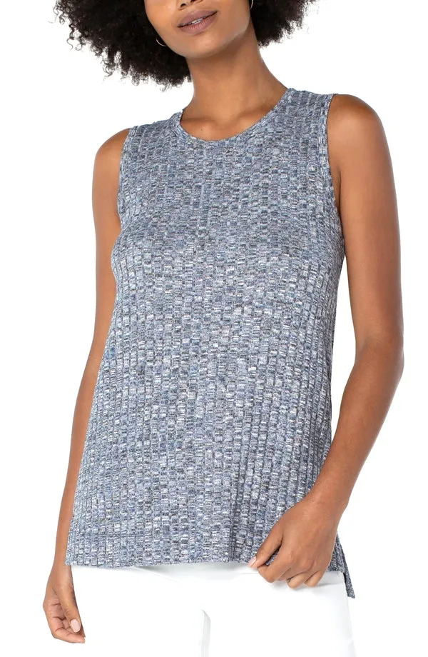 Sleeveless Scoop Neck Tank - Blue Multi