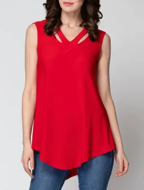 Sleeveless Tunic in Lipstick Red