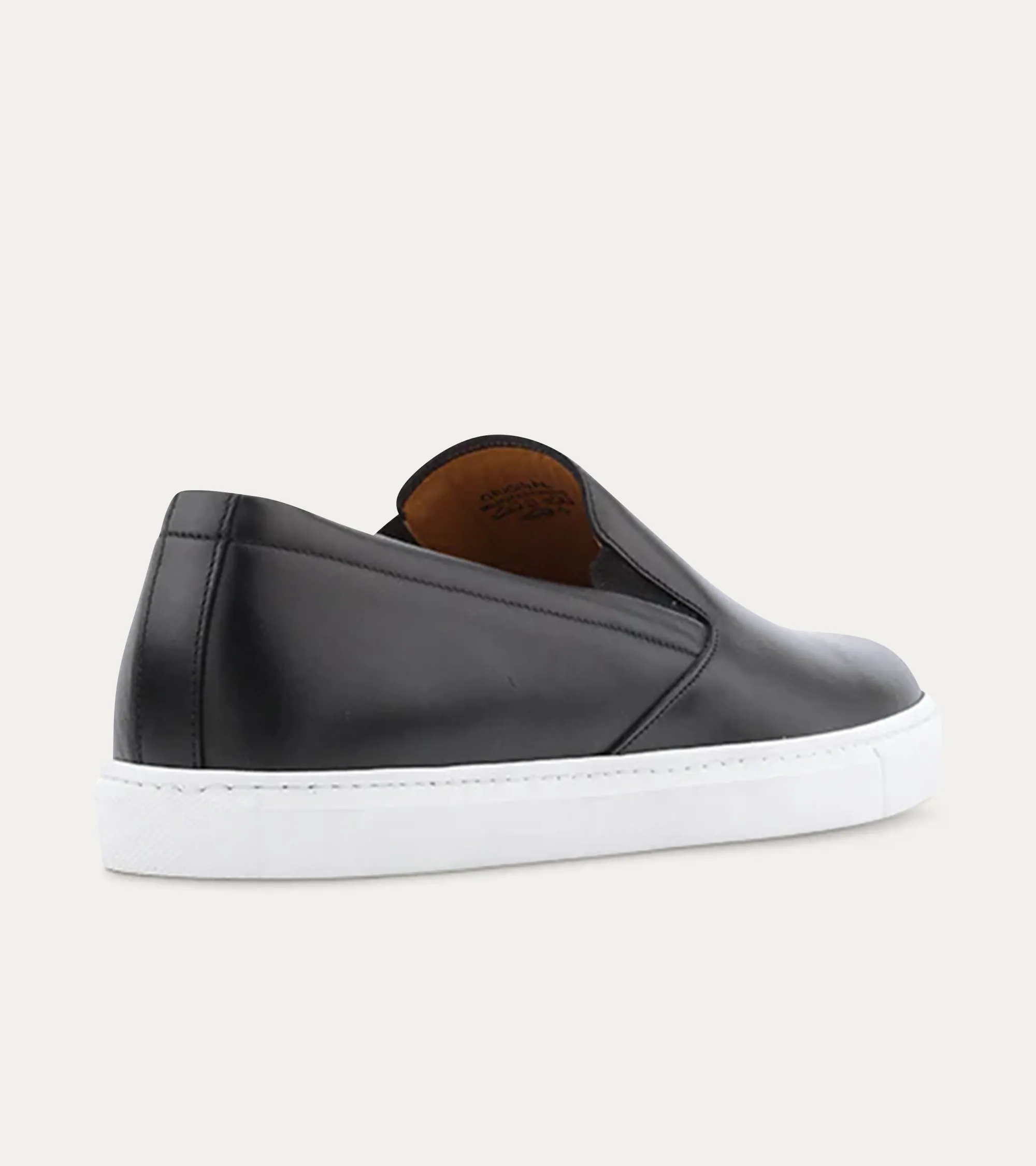 Slip On Sneaker In Black Leather