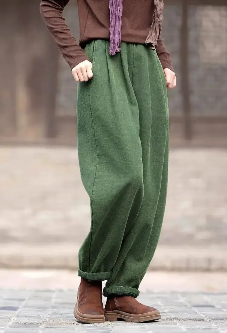 spring pants for women Loose Boho Vintage Linen Bloomers