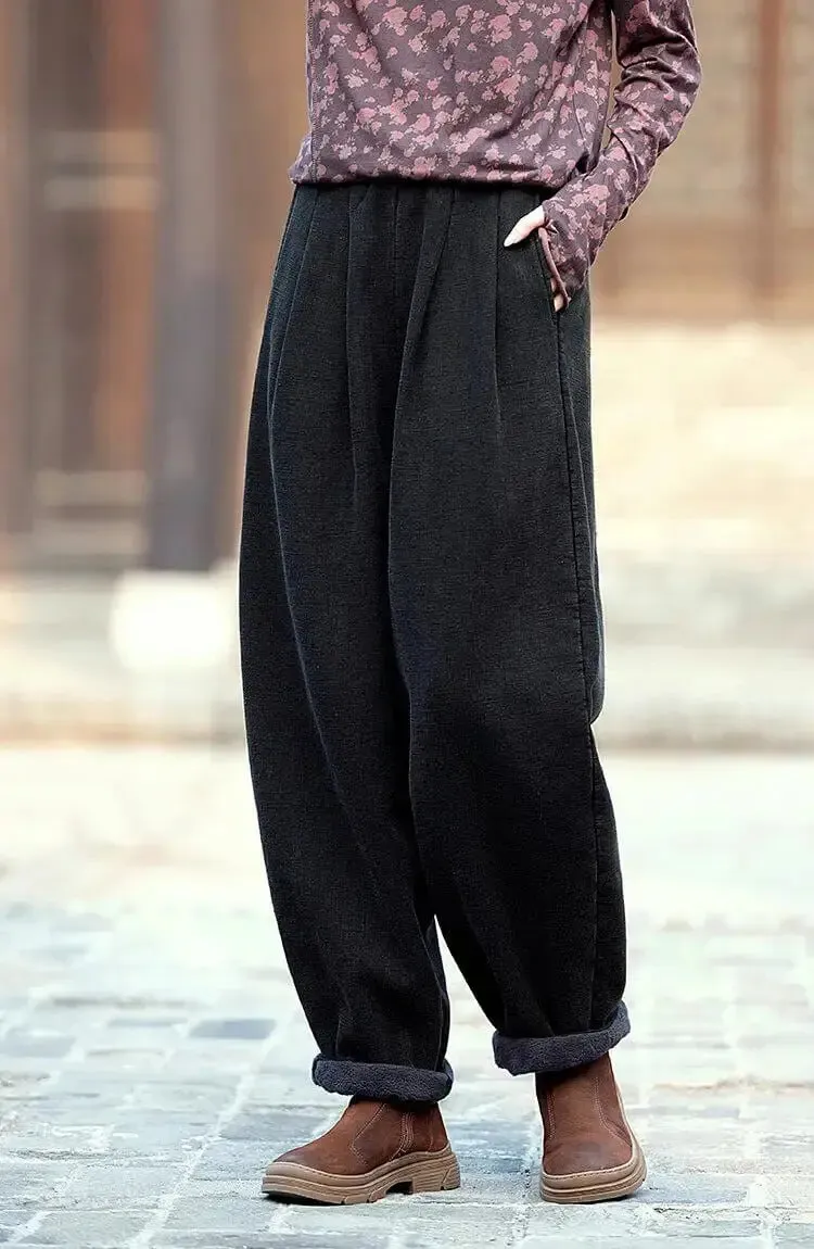 spring pants for women Loose Boho Vintage Linen Bloomers