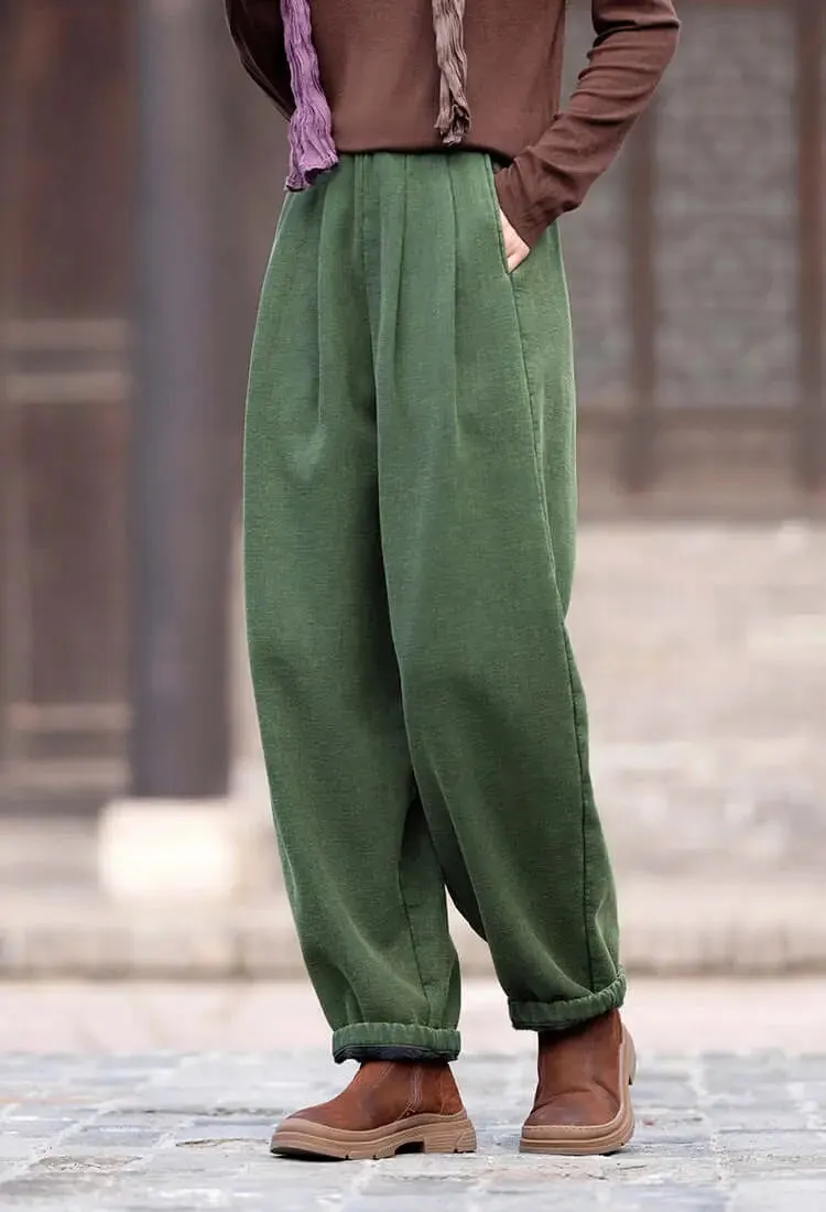 spring pants for women Loose Boho Vintage Linen Bloomers