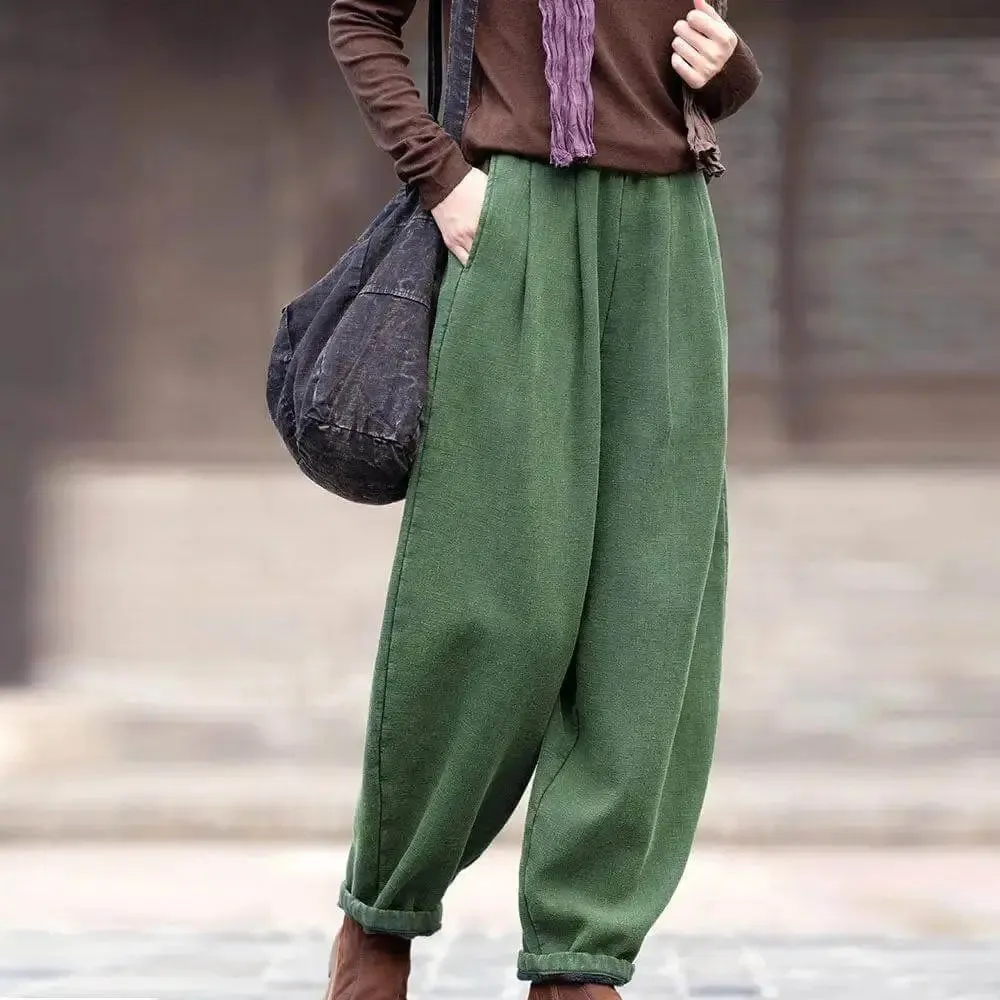 spring pants for women Loose Boho Vintage Linen Bloomers