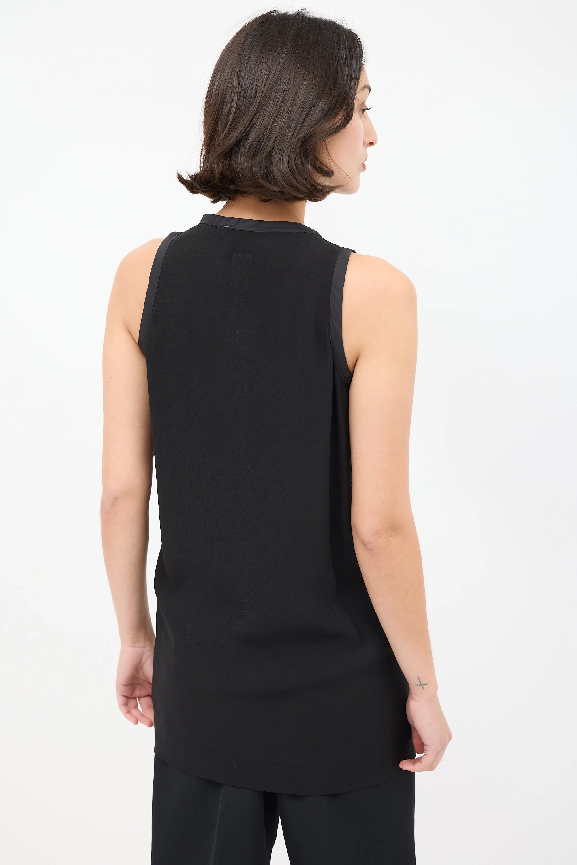 SS 2014 Black Asymmetrical Zip Tank Top