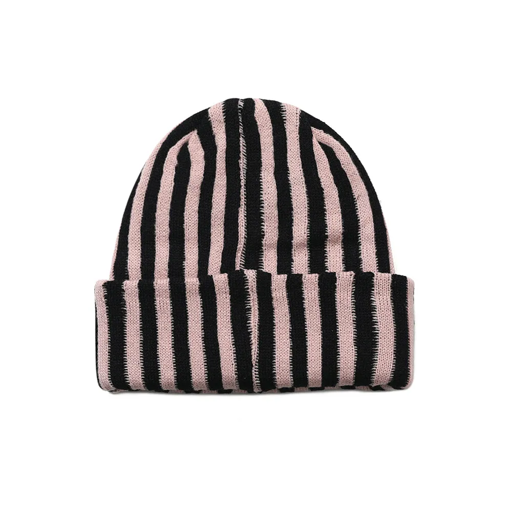STRIPE BEANIE PINK