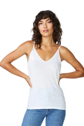 Supima Slub Jersey V-Neck Cami, White