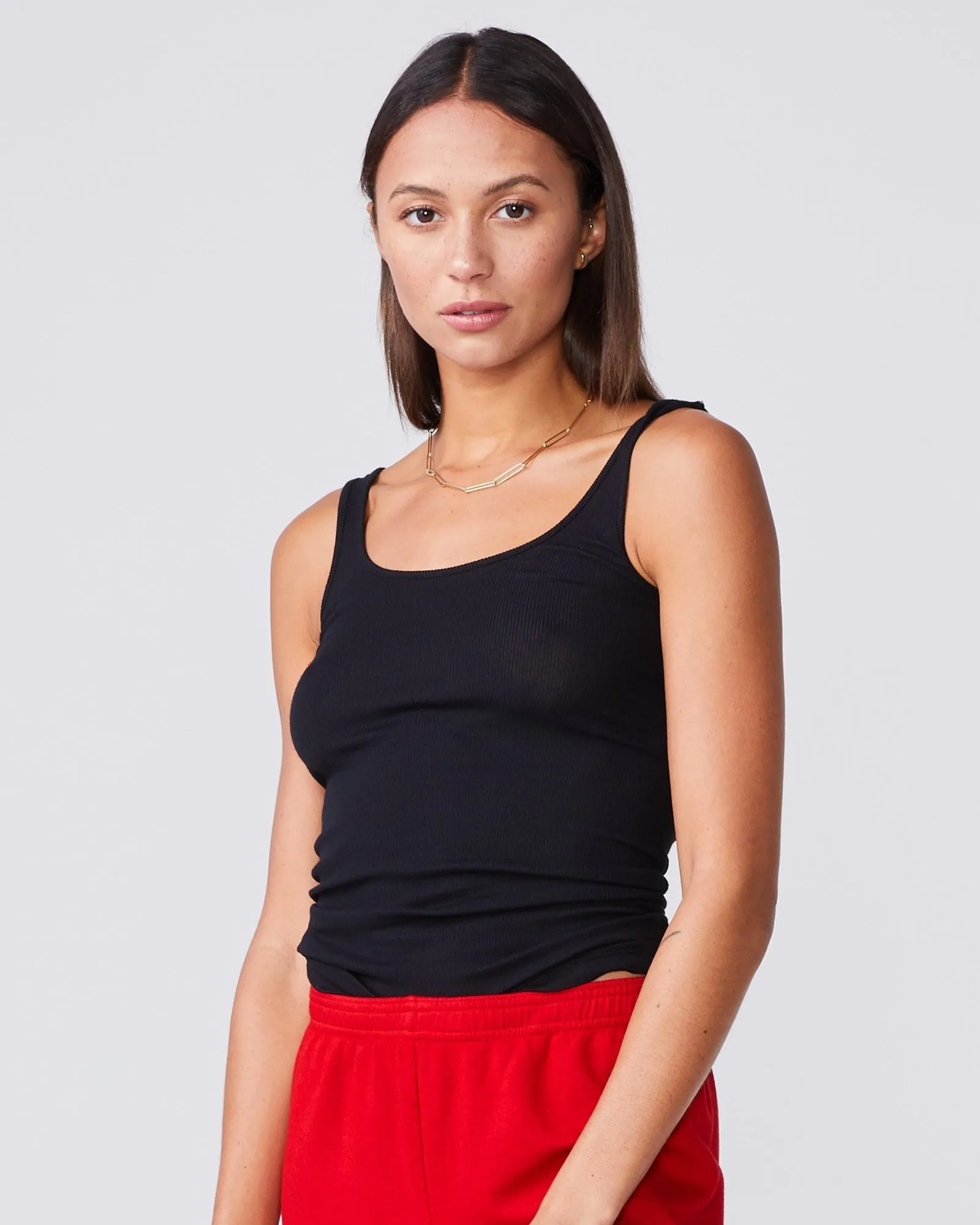 Supimafine Rib Scoop Neck Tank