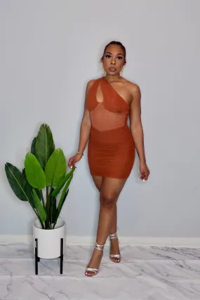 Take Notes Corset Dress- Rust