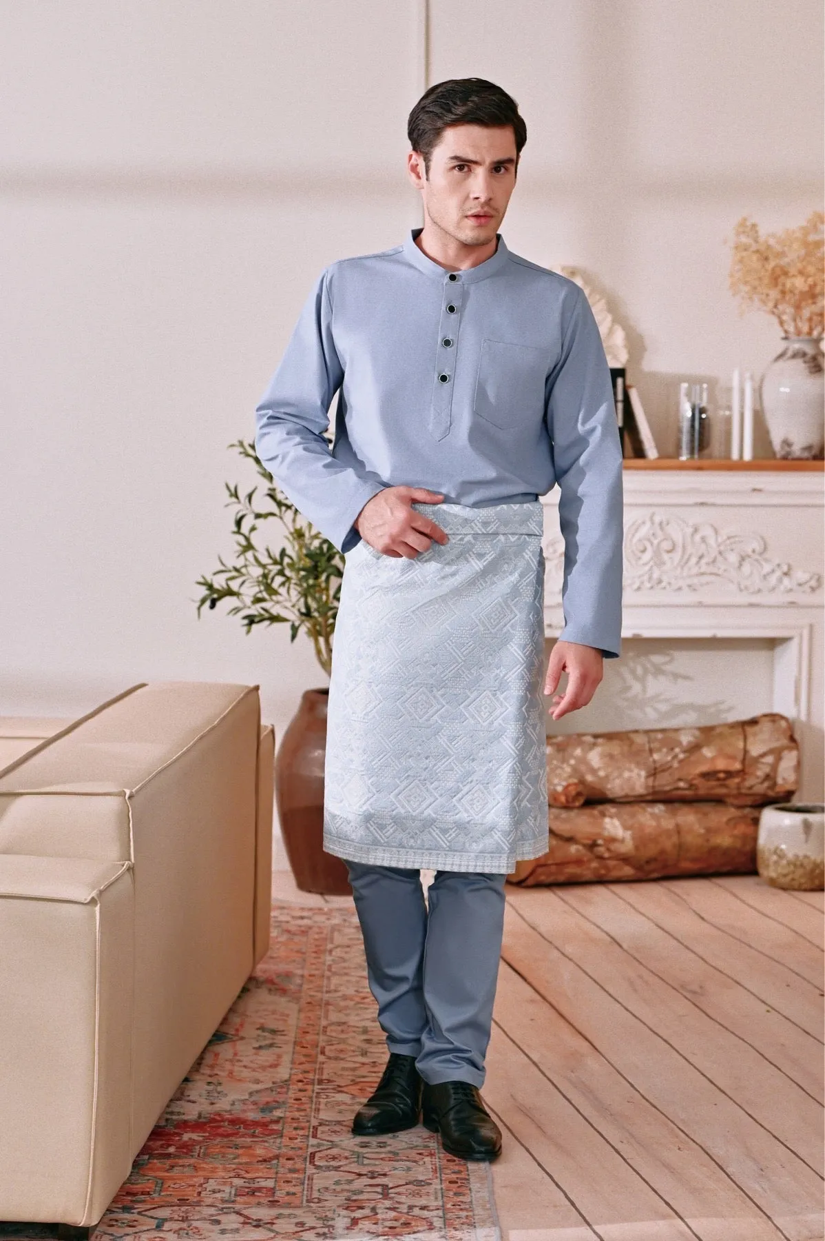 The Perfect Men Slim Fit Pants - Light Pigeon Blue