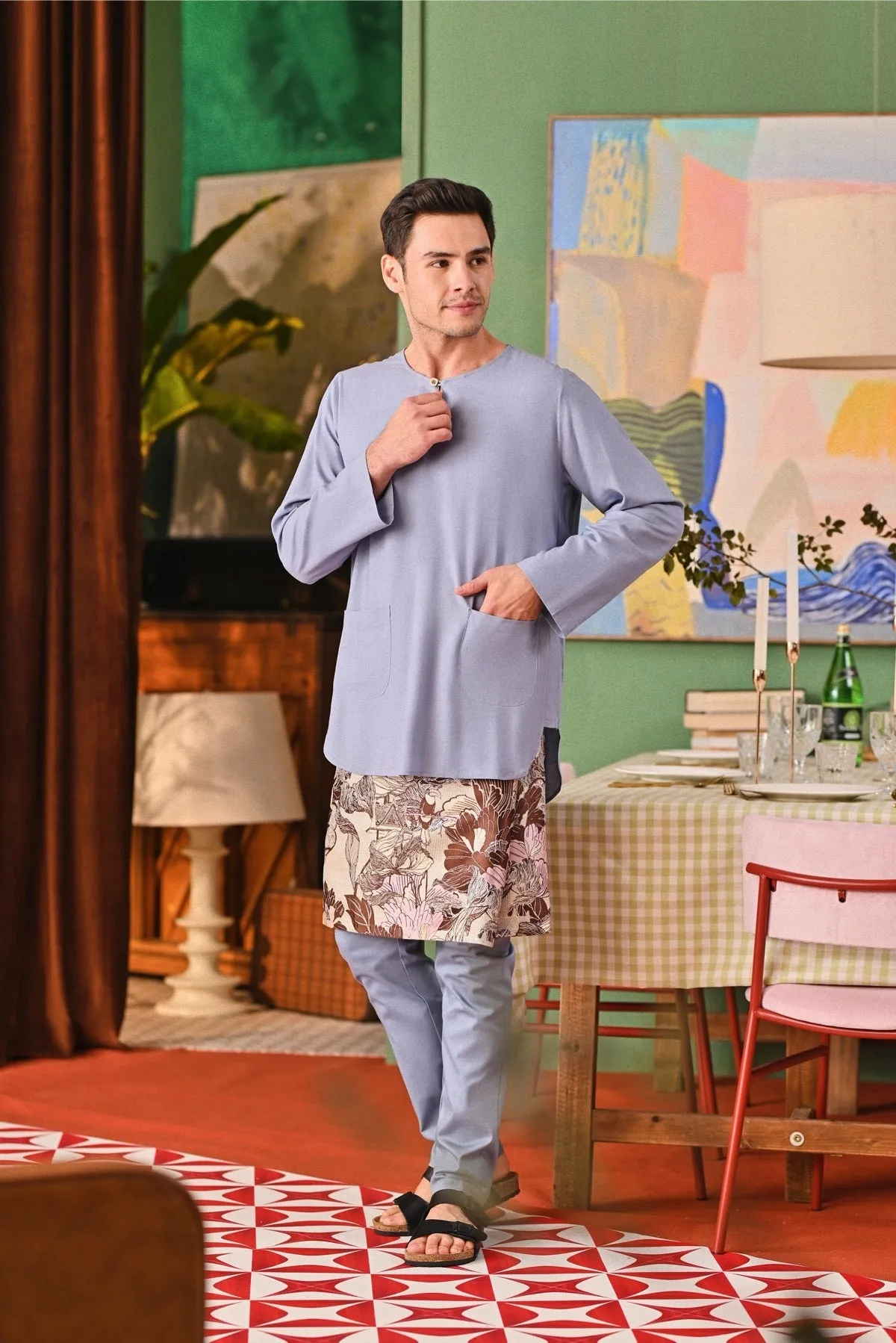 The Perfect Men Slim Fit Pants - Light Pigeon Blue