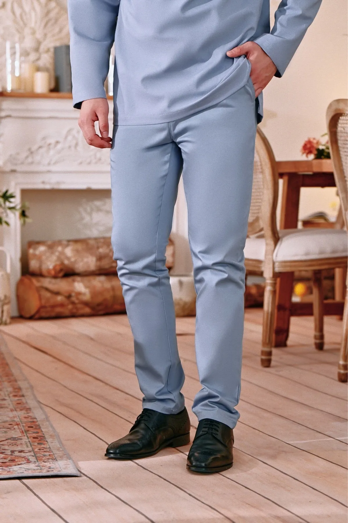 The Perfect Men Slim Fit Pants - Light Pigeon Blue