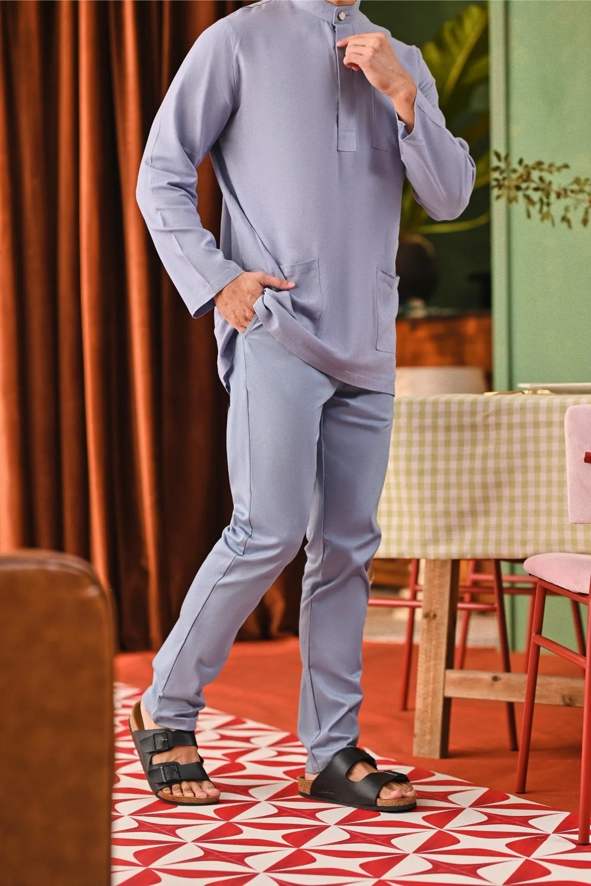 The Perfect Men Slim Fit Pants - Light Pigeon Blue