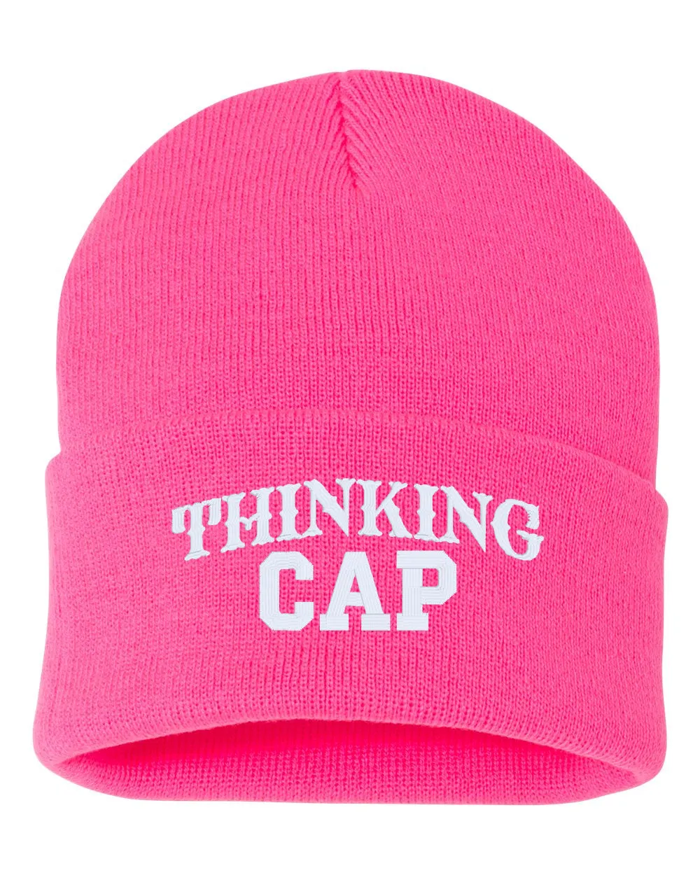THINKING CAP Embroidered Cuffed Beanie Hat