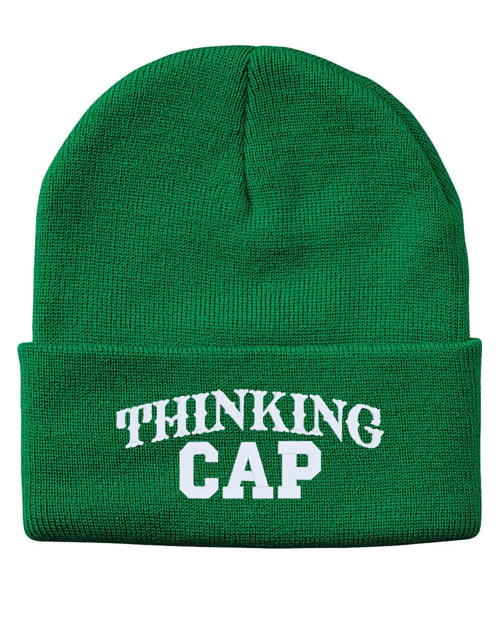 THINKING CAP Embroidered Cuffed Beanie Hat