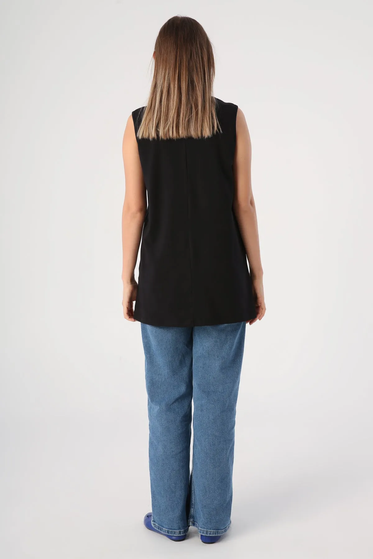 TLD Women Allday Black Printed Sleeveless T-shirt Tunic - Prattville
