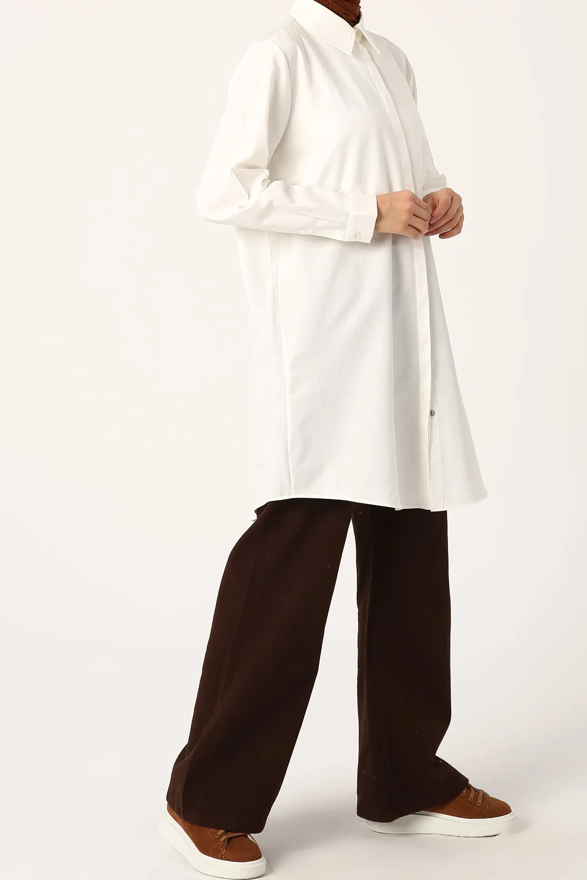 TLD Women Allday Ecru Plus Size Shirt Tunic - Moncton