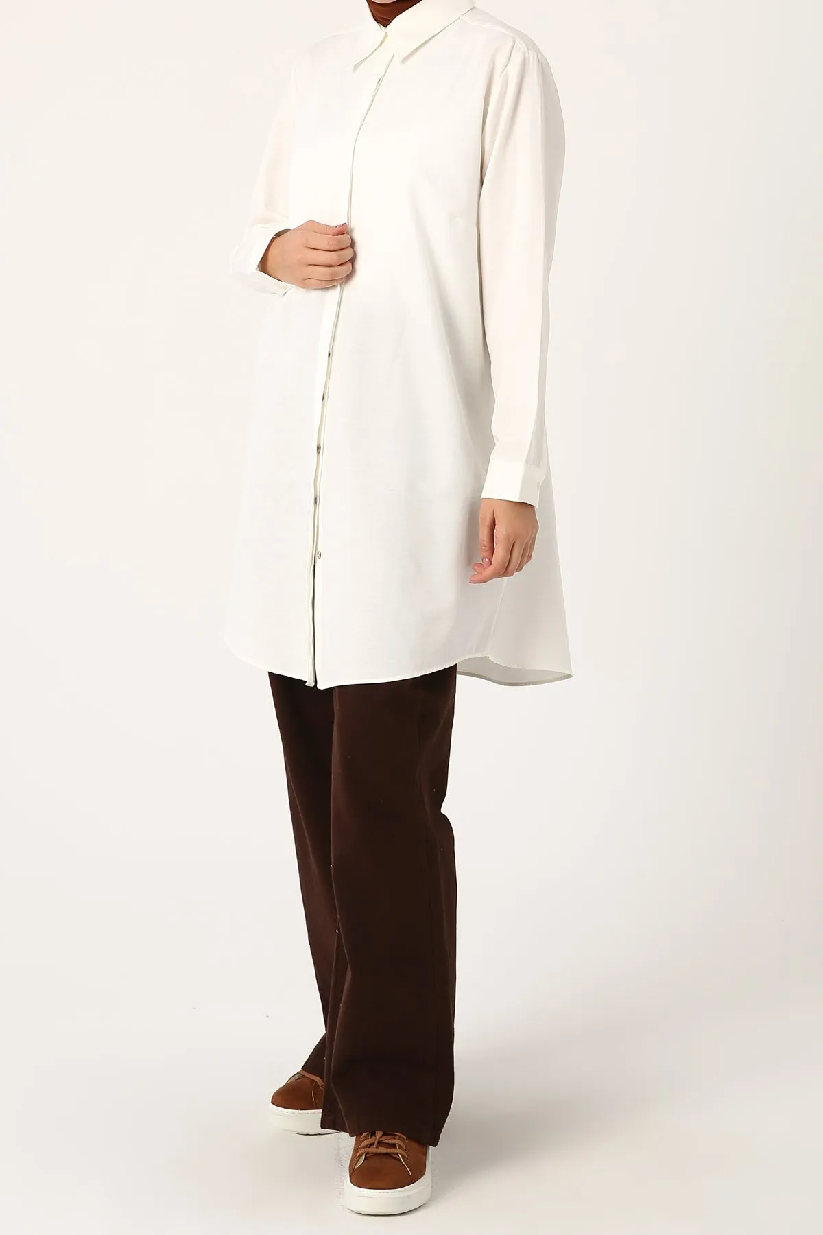 TLD Women Allday Ecru Plus Size Shirt Tunic - Moncton