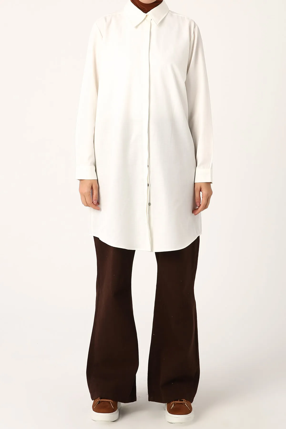 TLD Women Allday Ecru Plus Size Shirt Tunic - Moncton