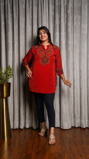 Tomato Red Placement Tunic