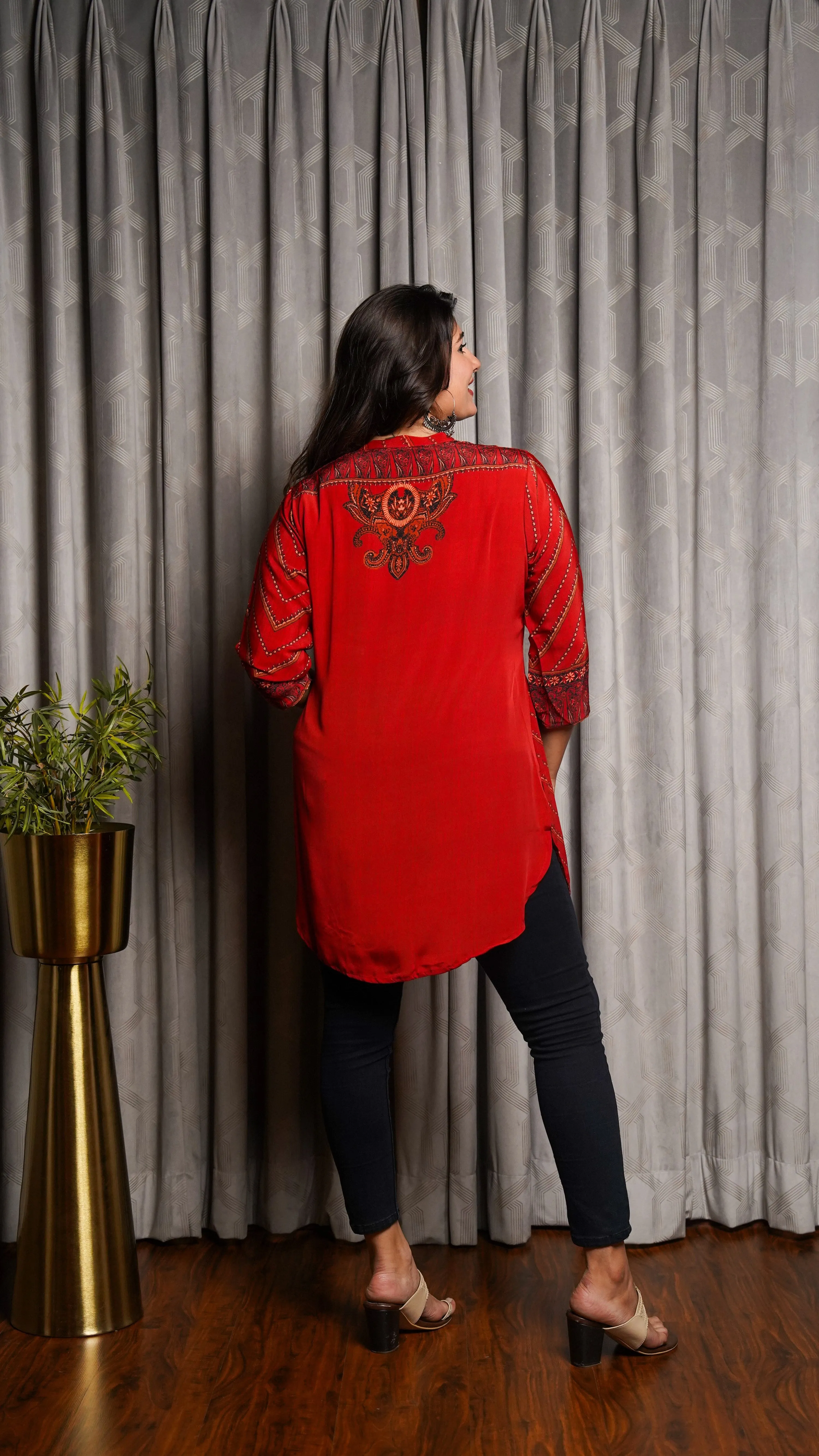 Tomato Red Placement Tunic