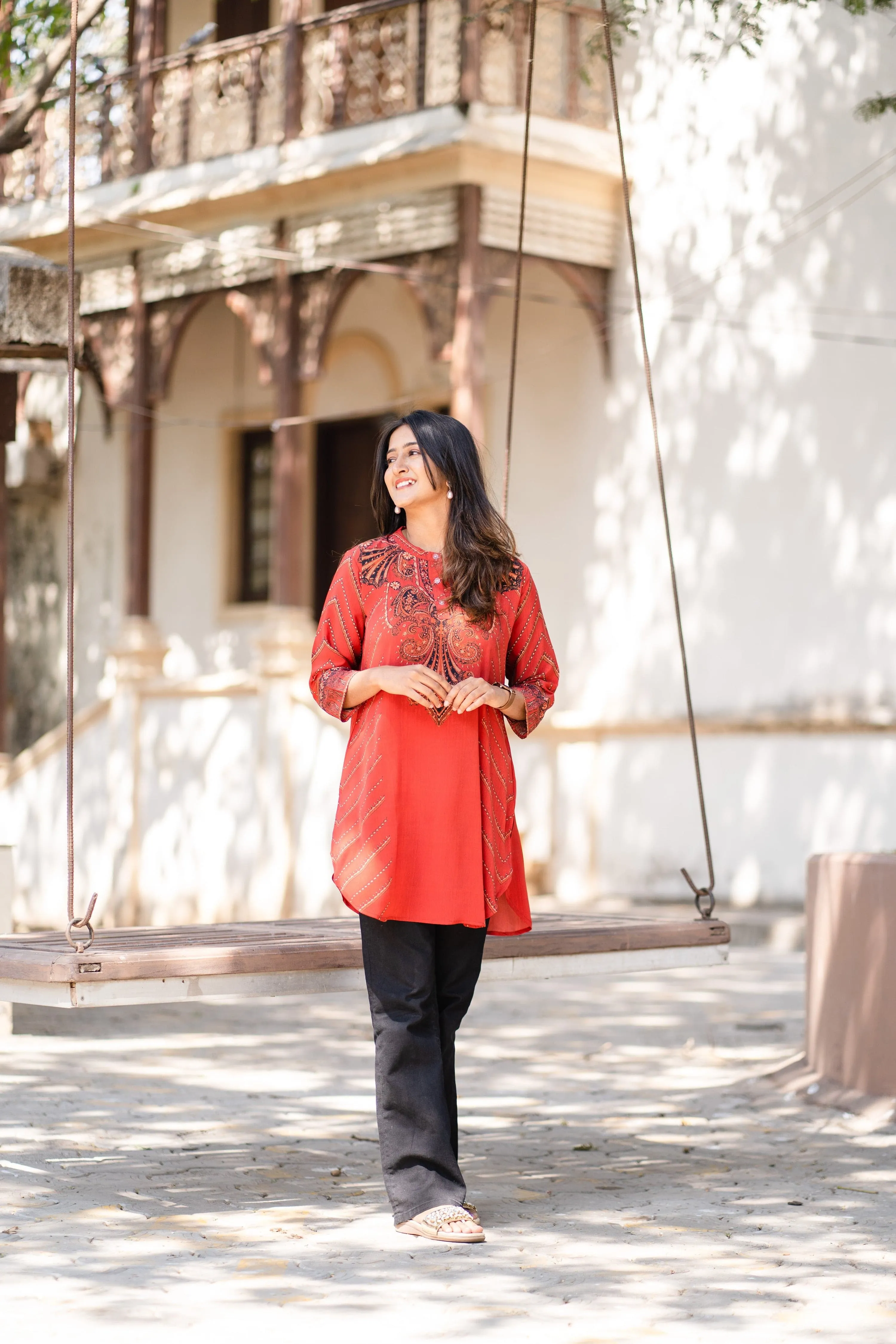 Tomato Red Placement Tunic