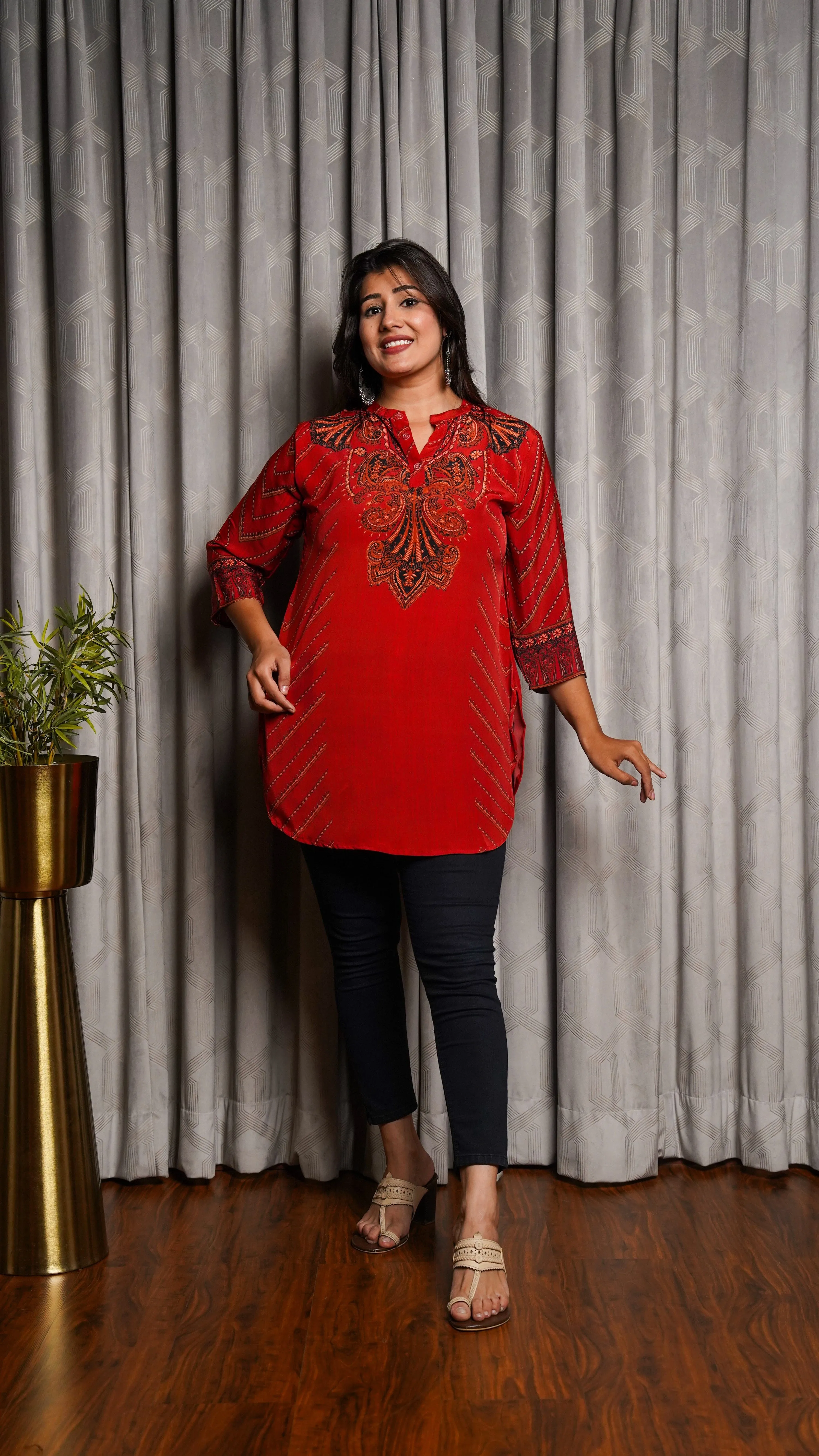 Tomato Red Placement Tunic