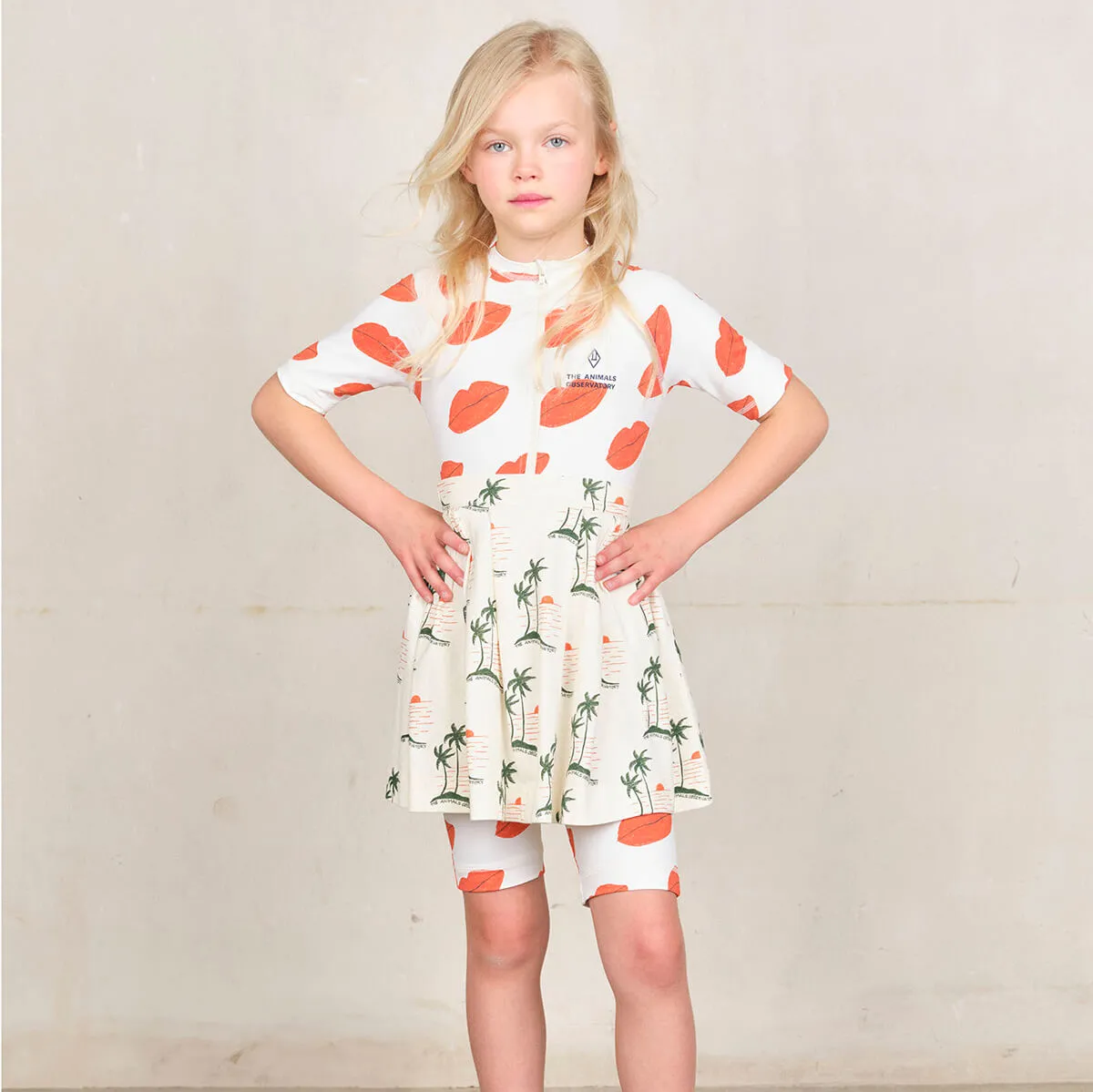 Turkey Kids Skirt in White Lindo by The Animals Observatory