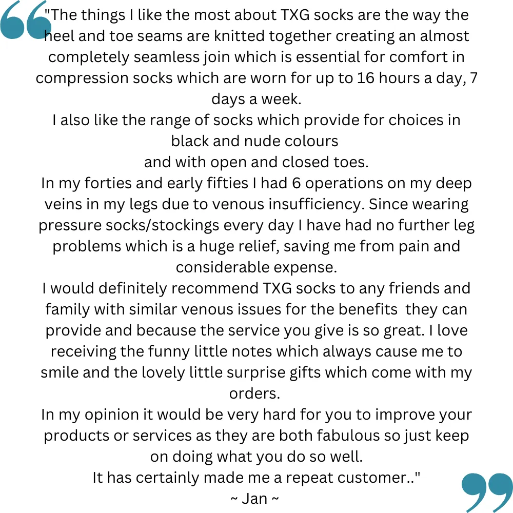 TXG Medical Compression Socks for Women - Comfort Omniease Range