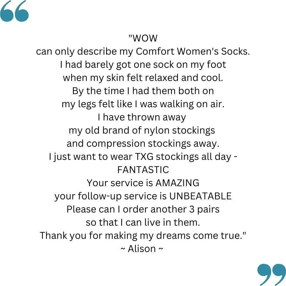 TXG Medical Compression Socks for Women - Comfort Omniease Range
