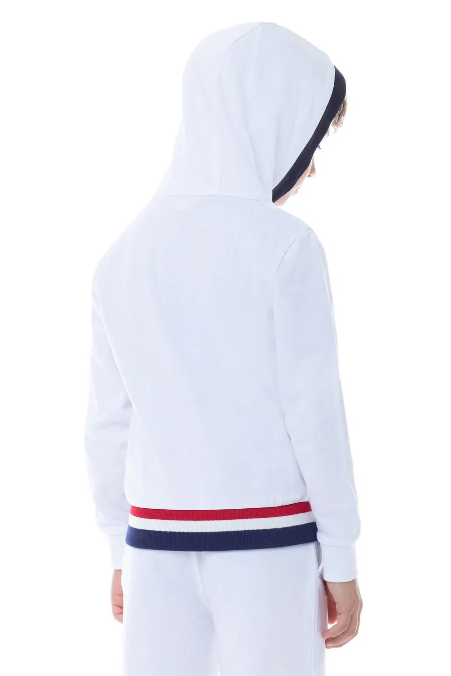 US POLO KIDS HOODIE IN WHITE