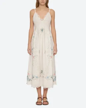 Vesna Embroidery Slip Dress | White