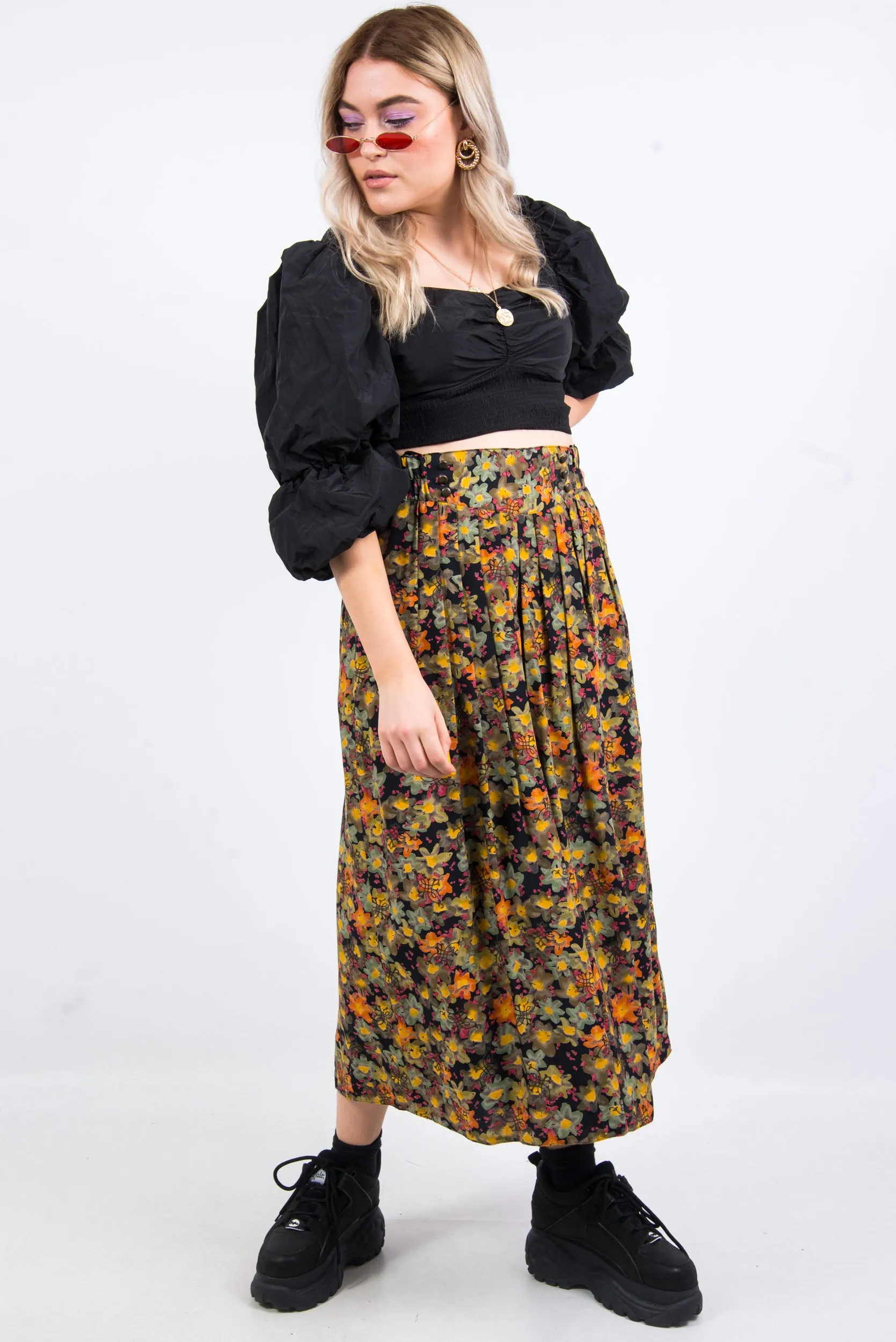 Vintage 90's Floral Culottes Trousers