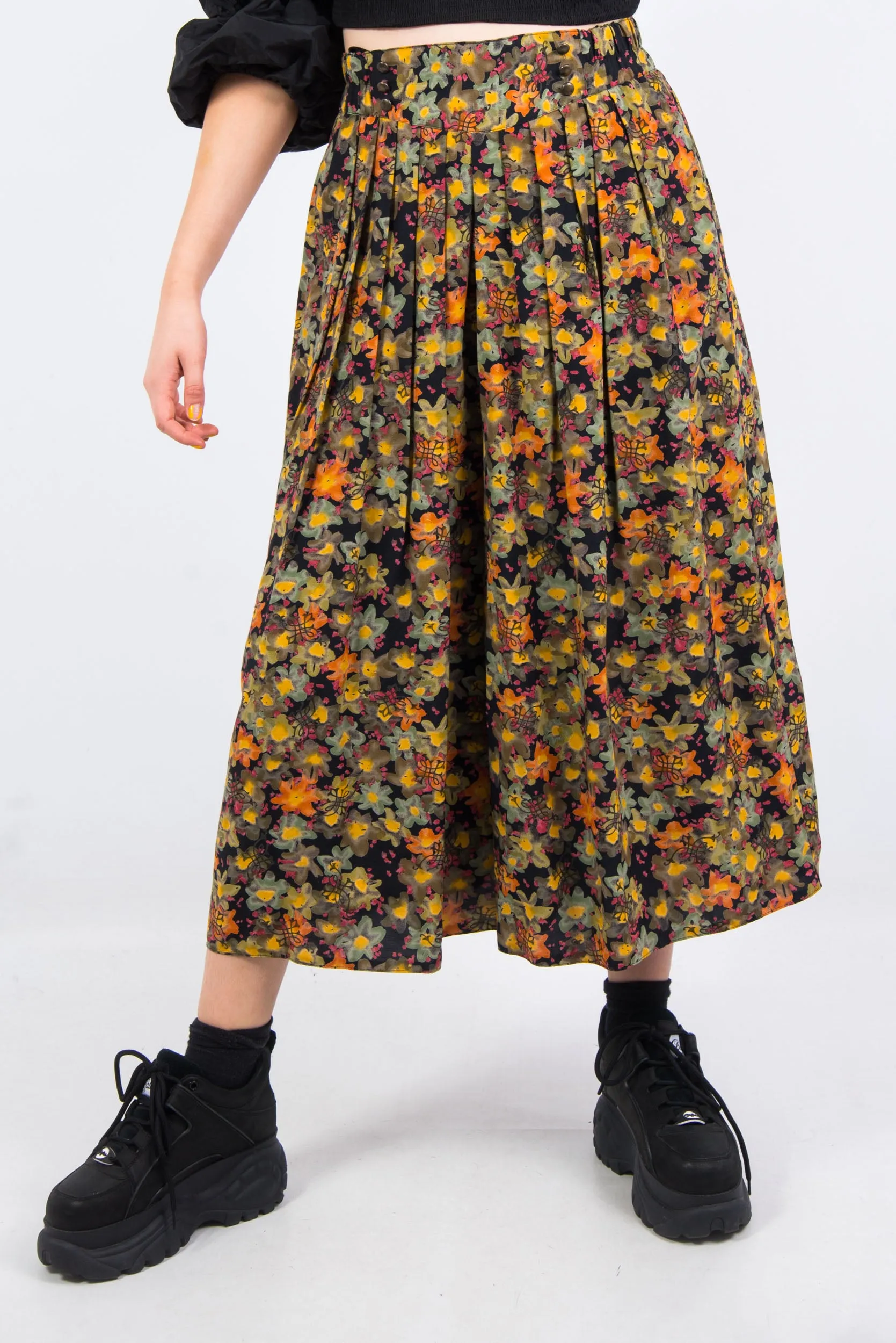 Vintage 90's Floral Culottes Trousers