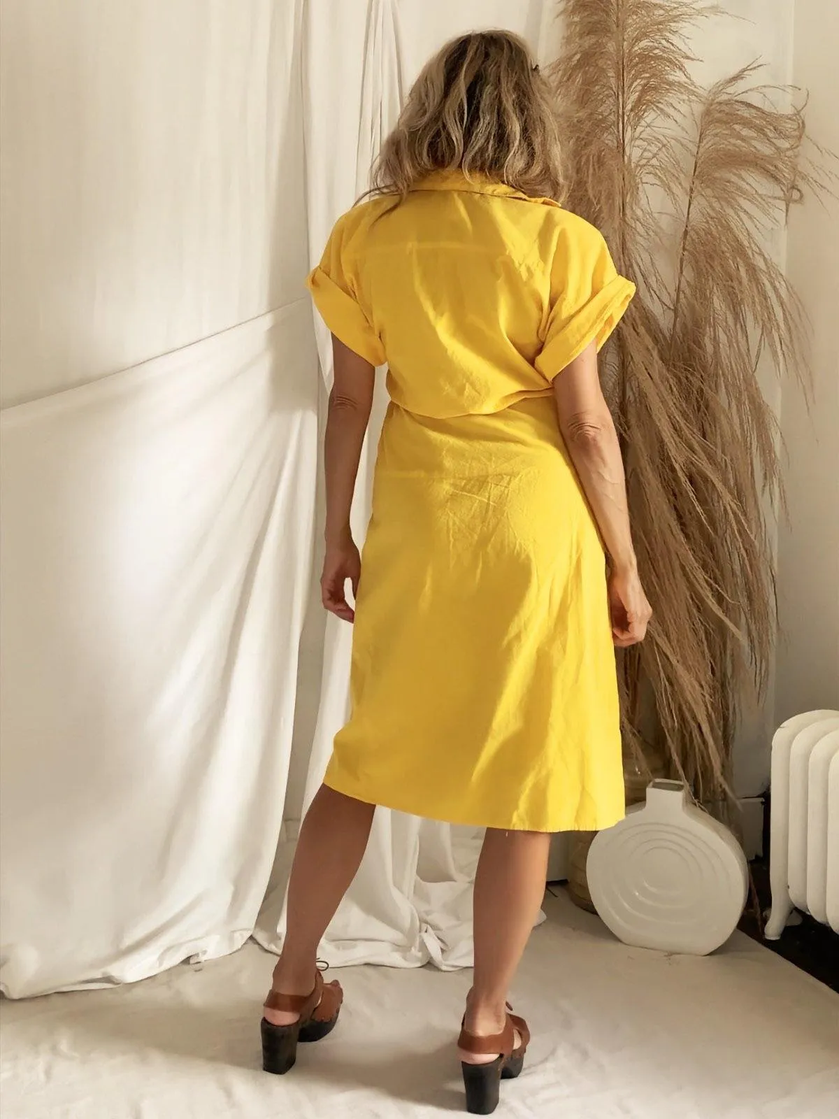 Vintage Canary Drop Waist Dress