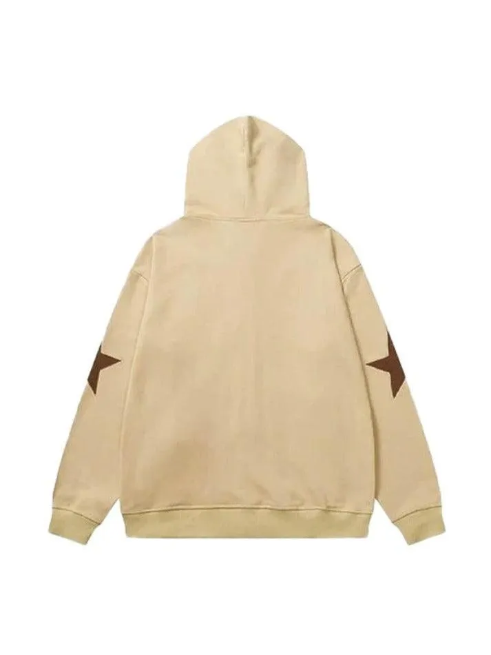 Wenkouban-Spring Casual Outfits Y2K Outfits Star Zip Up Oversized Hoodie