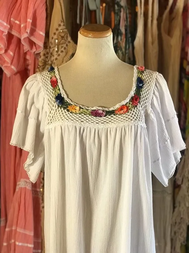White Crochet Dress- Size 2XL LAST ONE!