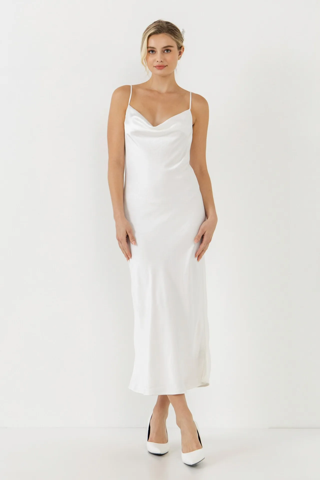 White Satin Cami Dress