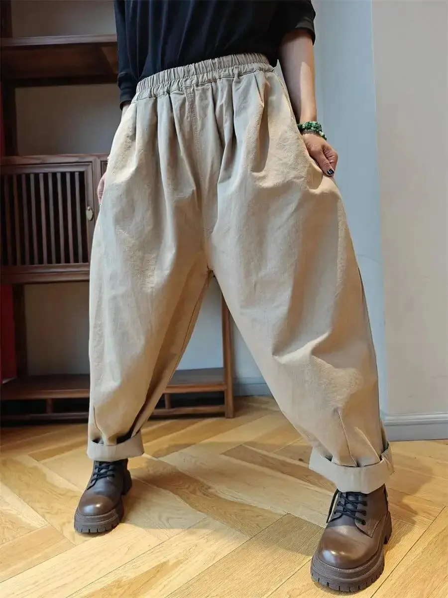Women's Cotton Harem Pants with Loose Fit Pants
